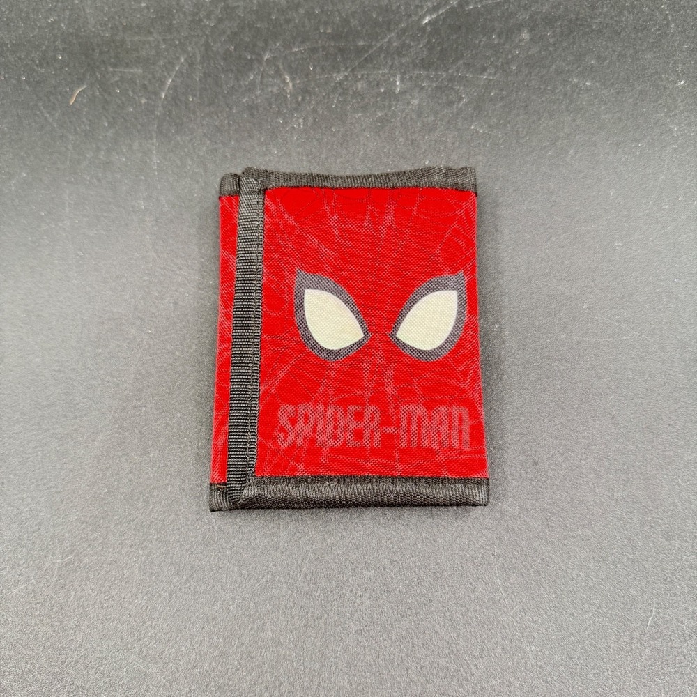 Marvel Spider-Man Trifold Wallet Red Nylon Kids Zipper Pocket